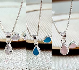 Conjunto Gota  Prata 925 - 8mm - v15 - 45cm - CJPR07