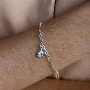 Pulseira com Tartaruga Prata 925 - 18cm - PPR104