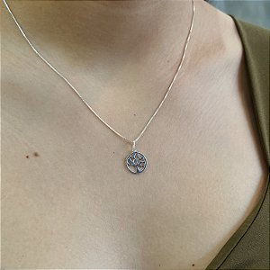Gargantilha Pingente  Árvore da Vida Prata 925 - 45cm - CPR221