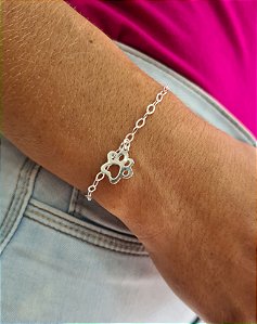 Pulseira com  Patinha de Cachorro Prata 925 - PPR121