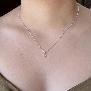 Gargantilha  Ponto Luz Gota Prata 925 - 45cm - CPR229
