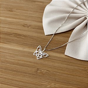 Gargantilha com Pingente Borboleta Prata 925 - 40cm - CPR236