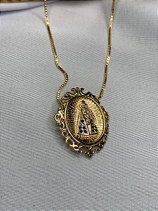 Gargantilha Nossa Sra. Aparecida Semijoia 18k - MC184
