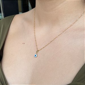 Gargantilha Olho Grego Semijoia18k - 45cm - MC206