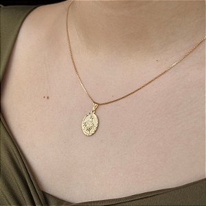 Gargantilha Nossa Sra. das Graças Semijoia18k - 45cm+5cm extensor - MC196