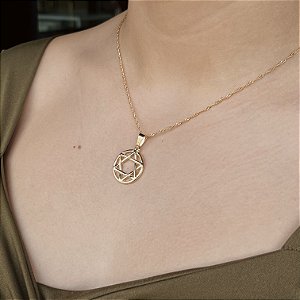 Gargantilha Estrela de Davi Semijoia 18k - 45cm - MC179