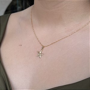 Gargantilha Estrela do Mar Semijoia18k - 45cm - MC209