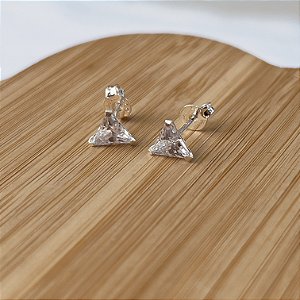 Brincos com Pedras Triângulo Prata 925 - 6mm - BPR269