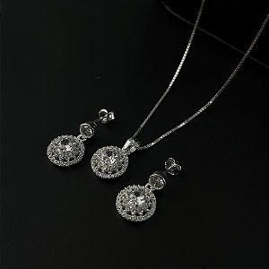 Conjunto Cravejados com Zircônias Prata 925 - CJPR23