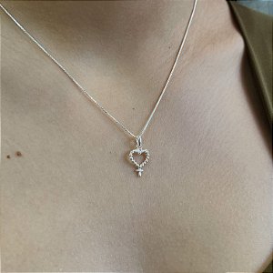 Gargantilha com Pingente Terço Prata 925 - 45cm - CPR264
