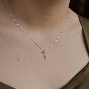 Gargantilha com Pingente Jesus Prata 925 - 45cm - CPR274