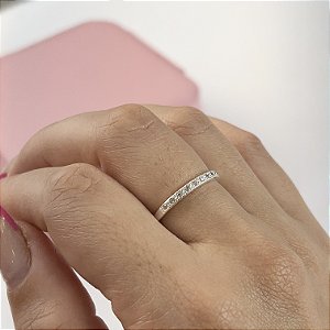 Anel Aparador com Zircônias Prata 925 - APR88