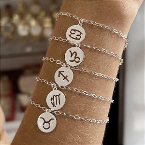 Pulseira Signos do Zodíaco Prata 925 - 18cm - PPR174
