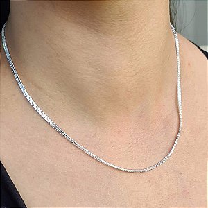 Corrente Veneziana 2 Fios Prata 925 - v22 - 45cm - CPR308