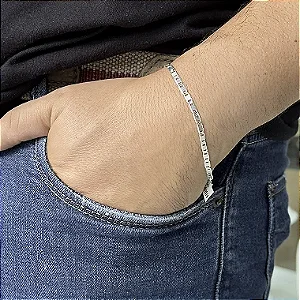 Pulseira Masculina Piastrine 3,5mm Prata 925 - PPR200