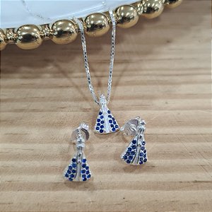 Conjunto Nossa Senhora Aparecida Prata 925 - 45cm - CJPR32
