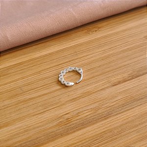 Piercing Argola Cravejada Prata 925 - 12mm - Daith - Hélix - Septo - Cartilagem