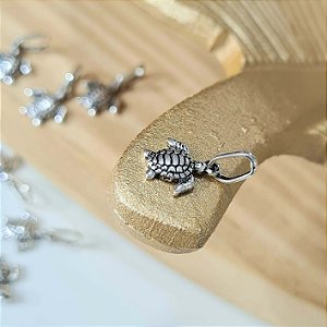 Pingente Tartaruga Prata 925 Bali -  8mm - PIPR185