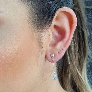Brincos Pêndulo Gota Prata 925 - BPR378
