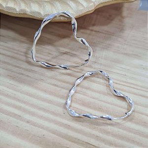 Argolas Coração Fio Torcido Prata 925 - 30mm - BPR388
