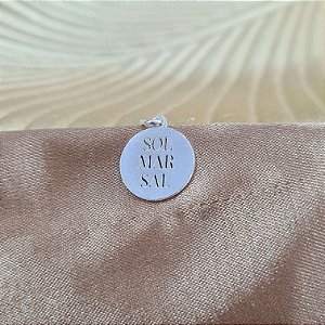 Medalha Sol Mar Sal Prata 925 - 10mm - PIPR189