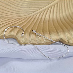 Pulseira Rabo de Rato com Bolinha Prata 925 - PPR243