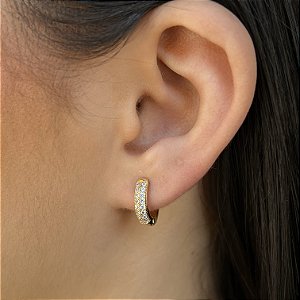 Argolas Cravejadas  Semijoia 18k - 11mm - MB323