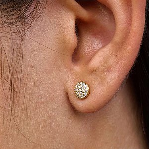 Brincos Cravejados com Zircônias Semijoia 18k - 5mm - MB473