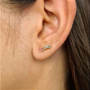Brincos Semijoias 18k com Zircônias Coloridas - 8mm - MB331