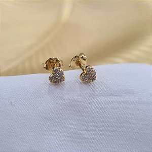 Brincos Coração Pequeno Semijoia 18k - 3mm - MB481