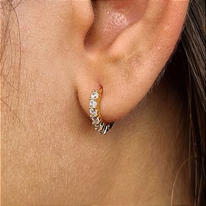 Argolas Cravejadas Semijoia 18k - 11mm - MB328