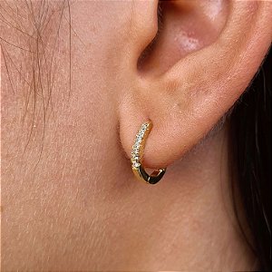 Argolas Cravejadas Semijoia 18k - 10mm - MB317