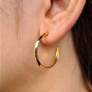 Argolas lisa Semijoia 18k - 25mm - MB501