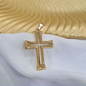Pingente Crucifixo Semijoia 18k - 30mm - MPI26