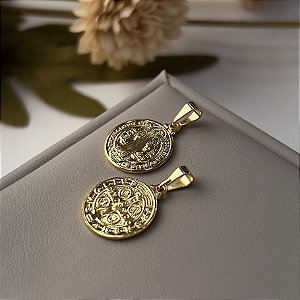 Pingente São Bento Semijoia 18k - 18mm - MPI32