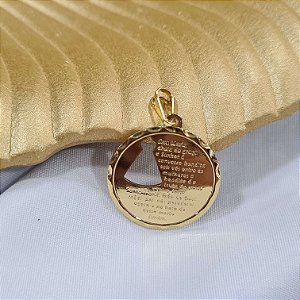 Medalha com Ave Maria Semijoia 18k - 20mm - MPI55