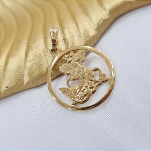 Pingente São Jorge Semijoia 18k - 18mm - MPI33