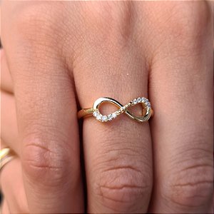 Anel Infinito com Zircônias Semijoias 18k - MA48