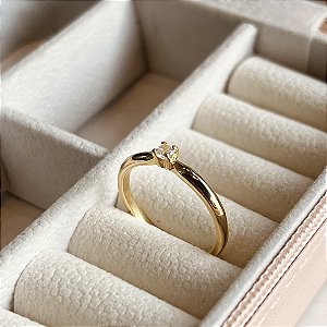 Anel Solitário Semijoias 18k - MA56