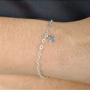 Pulseira com Pingente Estrela do Mar 925 - 18cm - PPR258