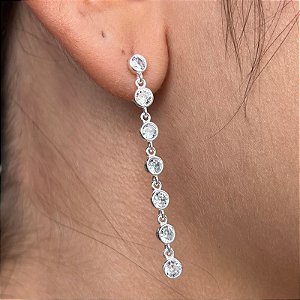 Brincos com Pedras Zircônias Prata 925 - BPR439