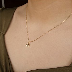 Gargantilha Patinha Cravejada Semijoia 18k - 45cm - MC436