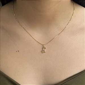 Gargantilha Cachorrinho com Zircônias Semijoia 18k - 45cm - MC338