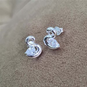 Brincos Cisne com Zircônia Prata 925 - BPR449