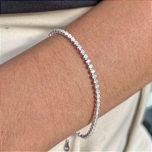 Pulseira Cravejada com Zircônias Prata 925 - 20cm - PPR276