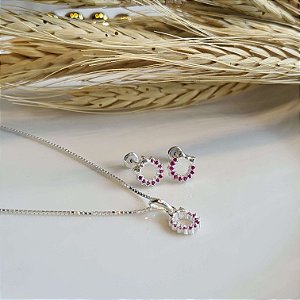 Conjunto Infantil Cravejado com Zircônias Prata 925 - 40cm -  CJPR59