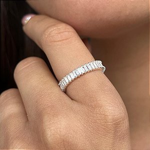Anel Navete com Zircônias Prata 925 - APR141