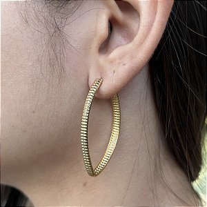 Brincos Argolas Fios Semijoias 18k  45mm - MB595