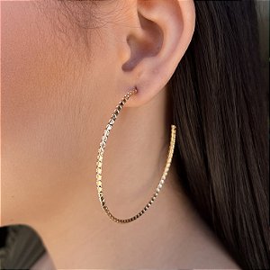 Brincos Argolas Fio Trabalhado Semijoias 18k  60mm - MB597
