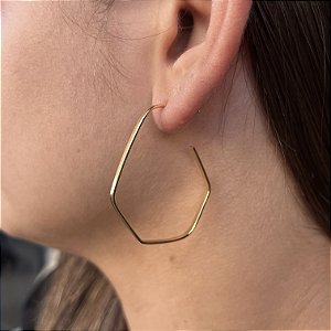 Brincos Argolas Fio Quadrado Semijoias 18k - 44mm - MB523